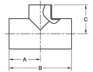 Butt-Weld Reducing Tee Short Dimensions