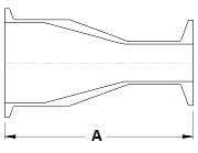 BPE Concentric Clamp Reducer Dimensions