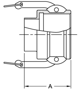 Female Camlock x Butt-Weld Dimensions