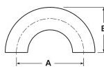 Polished 180 Degree Return Bend Dimensions