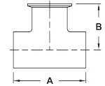 Weld x Clamp Tee Dimensions