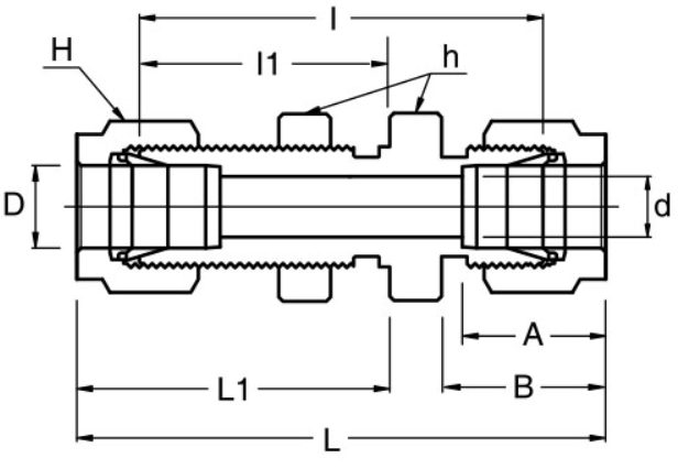 Bulkhead Compression Union Dimensions