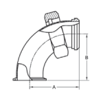 Tri Clamp x Bevel Seat Elbow Dimensions