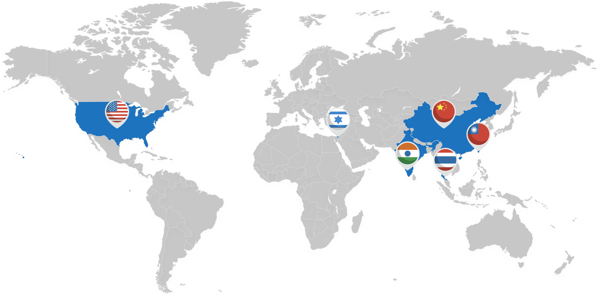 Map Manufacturing Countries Fittings